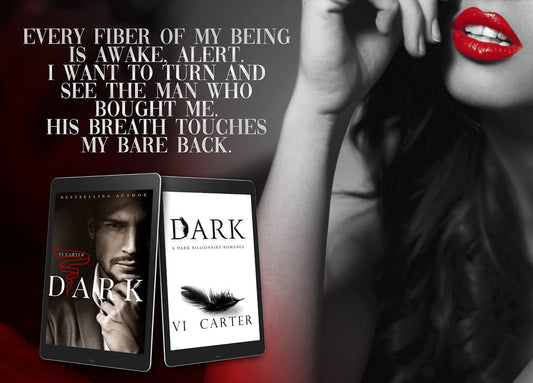 DARK book cover by Vi Carter – dark romance with shadowed figure