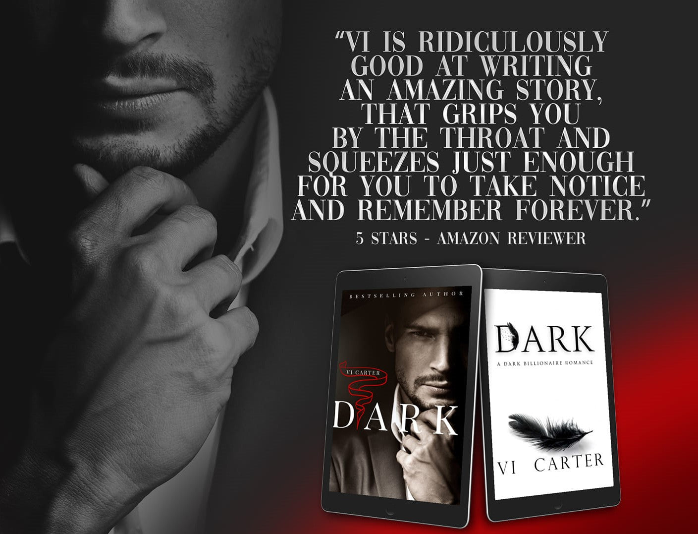 DARK book cover by Vi Carter – dark romance with shadowed figure
