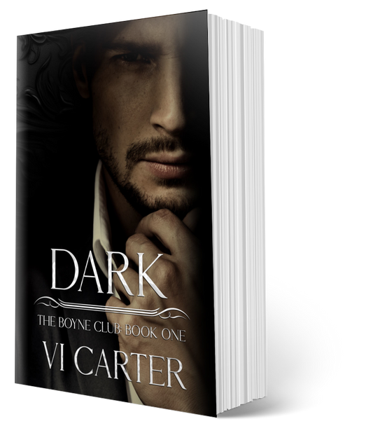DARK book cover by Vi Carter – dark romance with shadowed figure