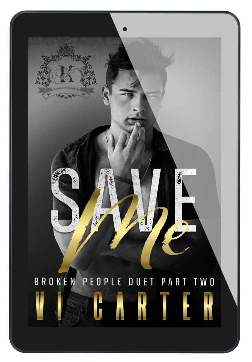 Ebook cover of 'Save Me' by Vi Carter on a tablet screen