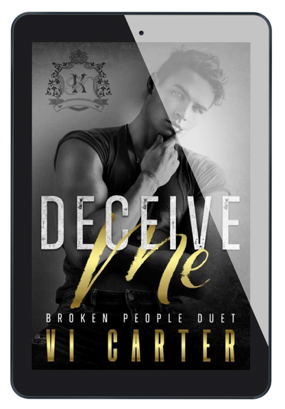 Ebook cover of 'Deceive Me' by VI Carter on a tablet screen