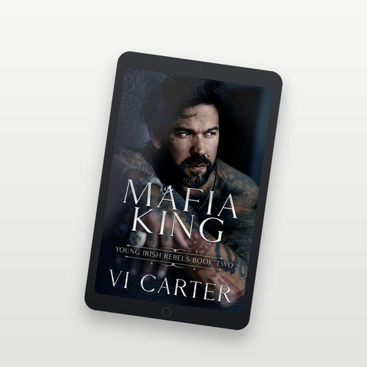 Ebook cover of 'Mafia King' by Vi Carter on a tablet screen