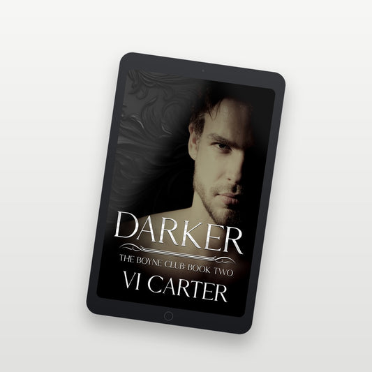 E-reader displaying the cover of 'Darker' by VI Carter on a white background