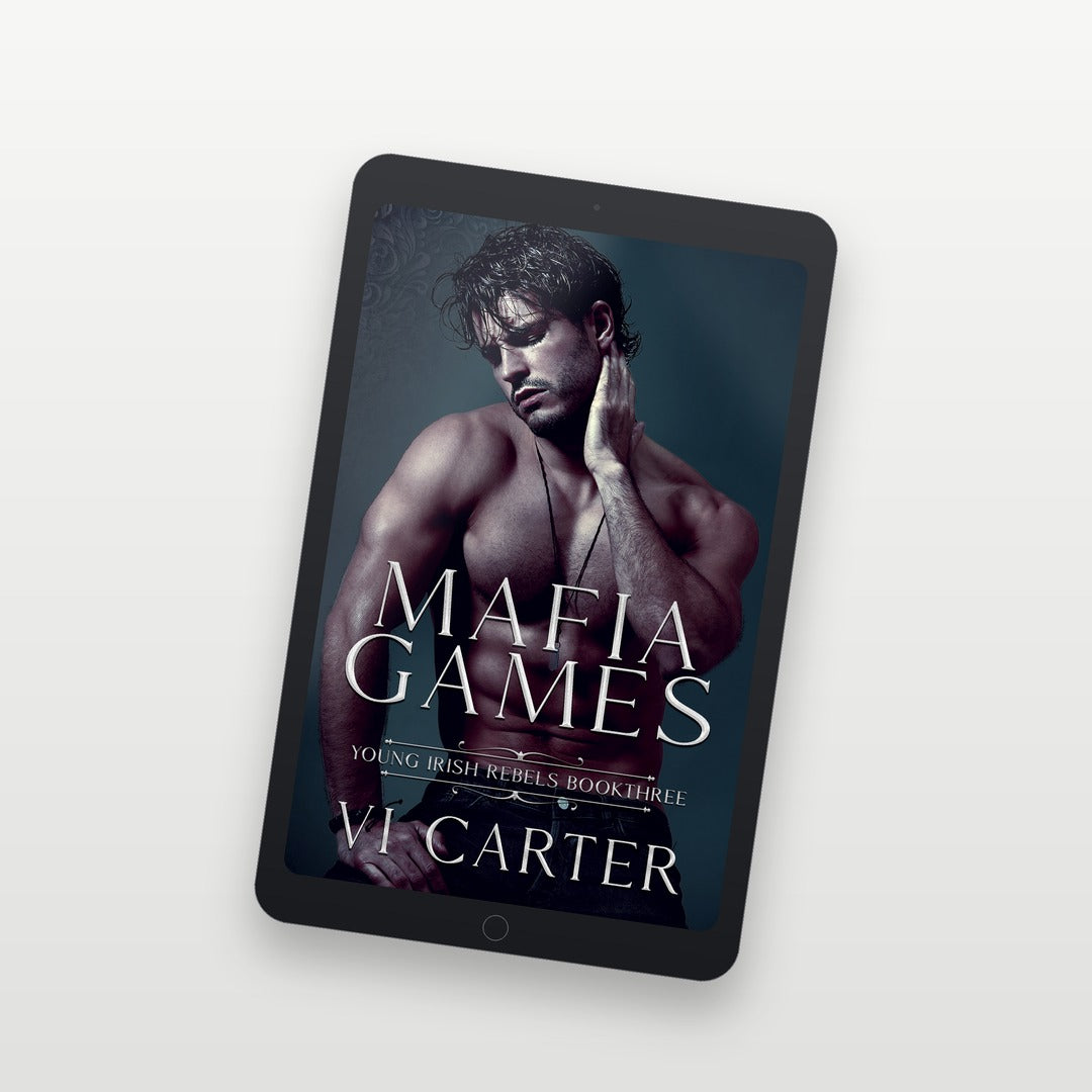 Ebook cover of 'Mafia Games' by Vi Carter on a tablet screen.