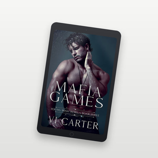 Ebook cover of 'Mafia Games' by Vi Carter on a tablet screen.