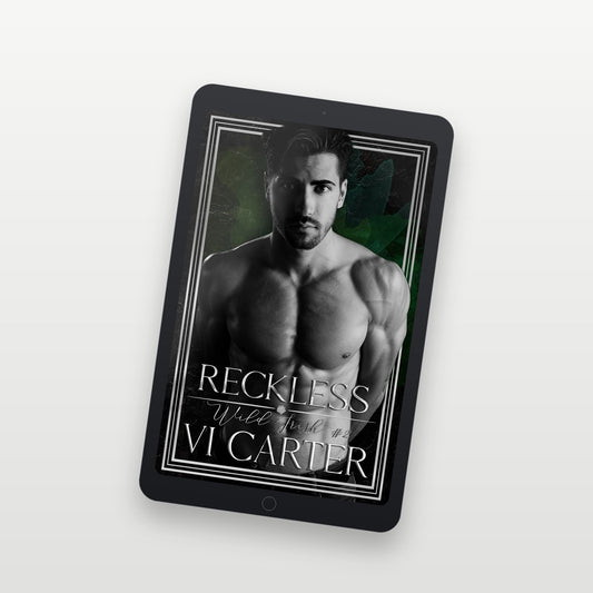 Ebook cover of 'Reckless' by Vi Carter on a tablet screen