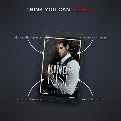 E-reader displaying a book cover with text on a dark background