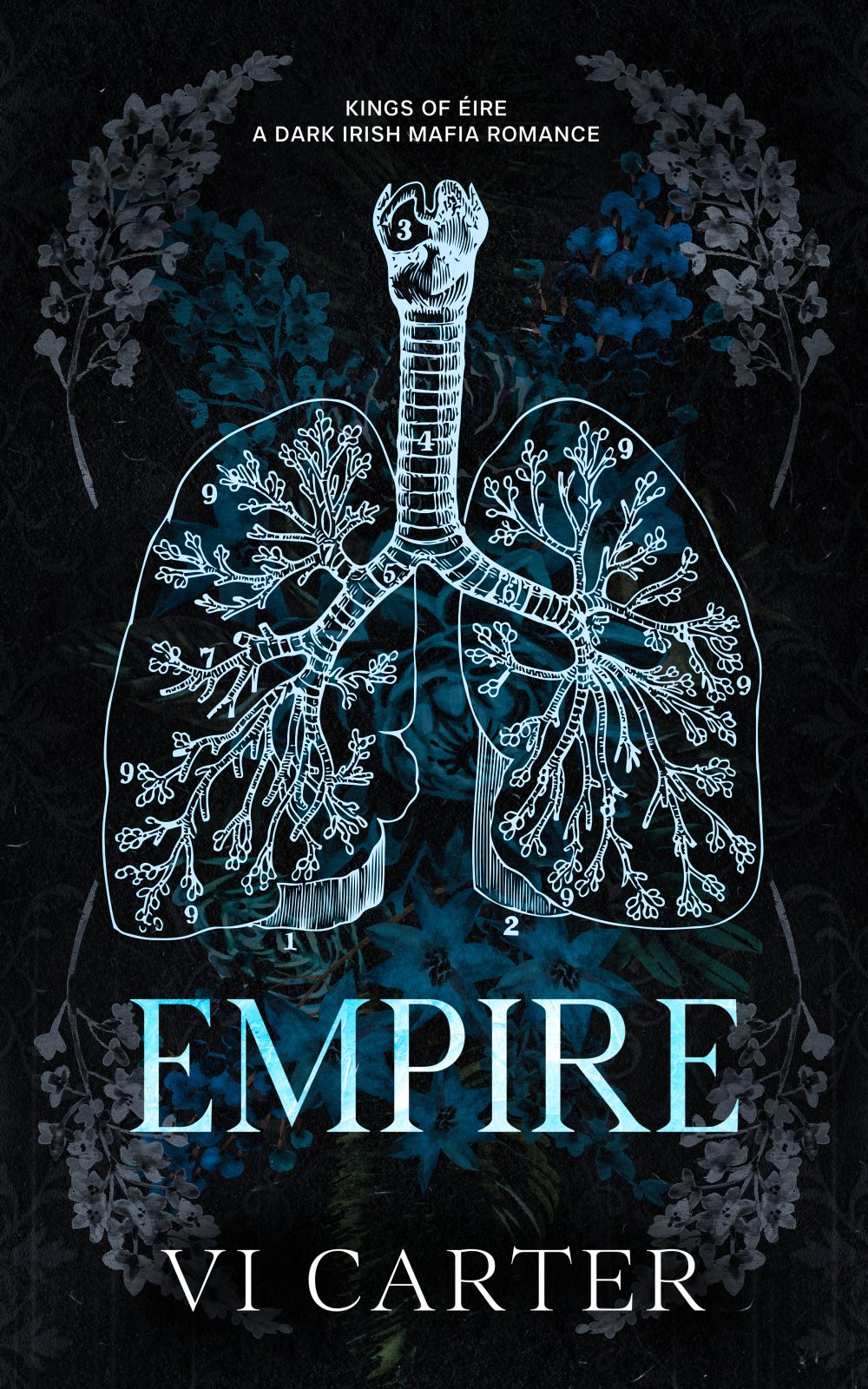Book cover of 'Empire' by VI Carter featuring an illustration of lungs on a dark background.
