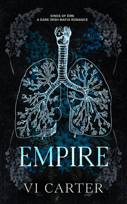 Book cover of 'Empire' by VI Carter featuring an illustration of lungs on a dark background.