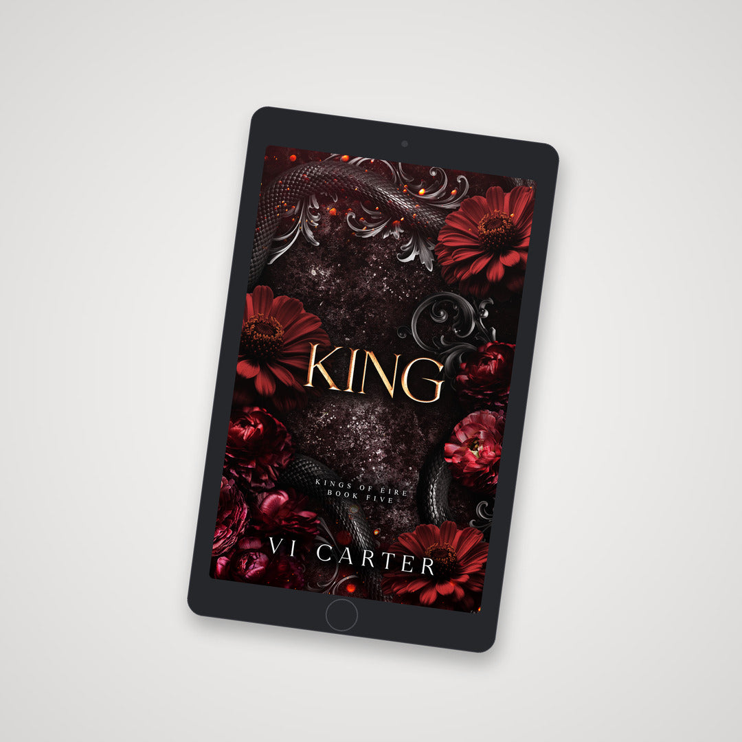 Ebook cover of 'King' by Vi Carter on a tablet screen