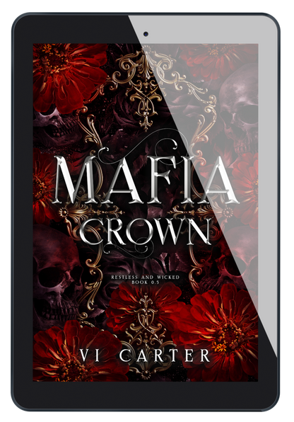 Ebook cover for 'Mafia Crown' featuring a dark, ornate design with red and black colors and the title prominently displayed.