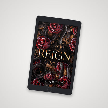 Book cover of 'Reign' by Vi Carter on a digital device screen