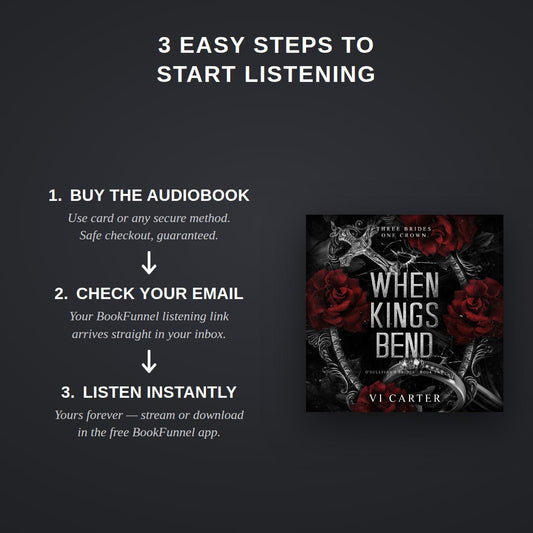 How to buy the When Kings Bend audiobook — three easy steps to start listening in the free BookFunnel app