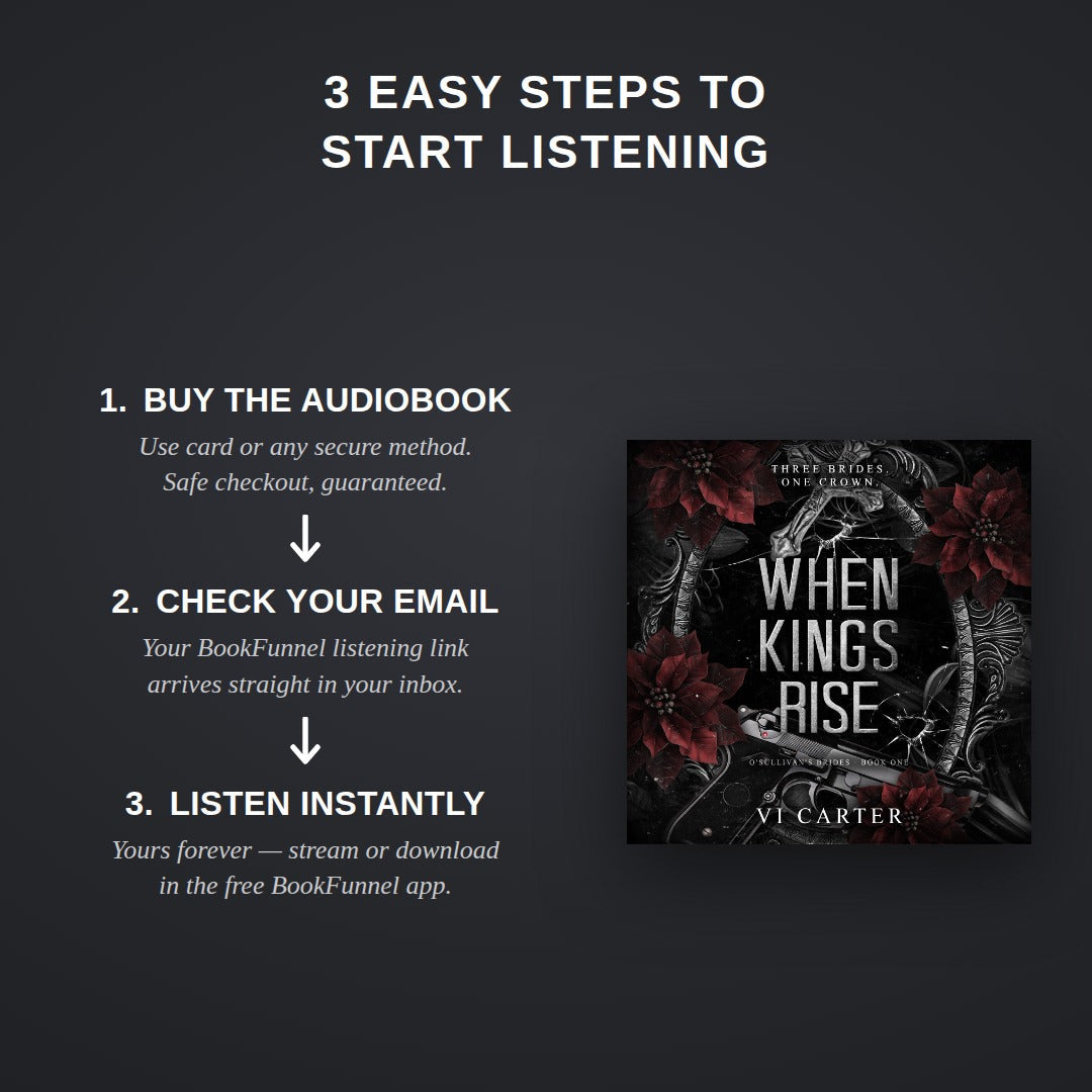How to buy the When Kings Rise audiobook — three easy steps to start listening in the free BookFunnel app