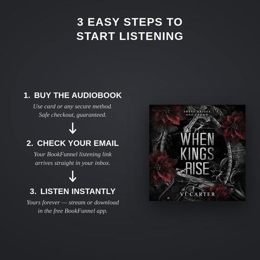 How to buy the When Kings Rise audiobook — three easy steps to start listening in the free BookFunnel app
